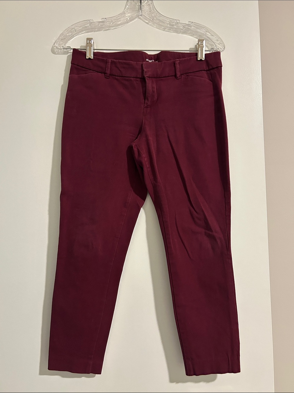 Women's Slim Stretch Trousers in Wine